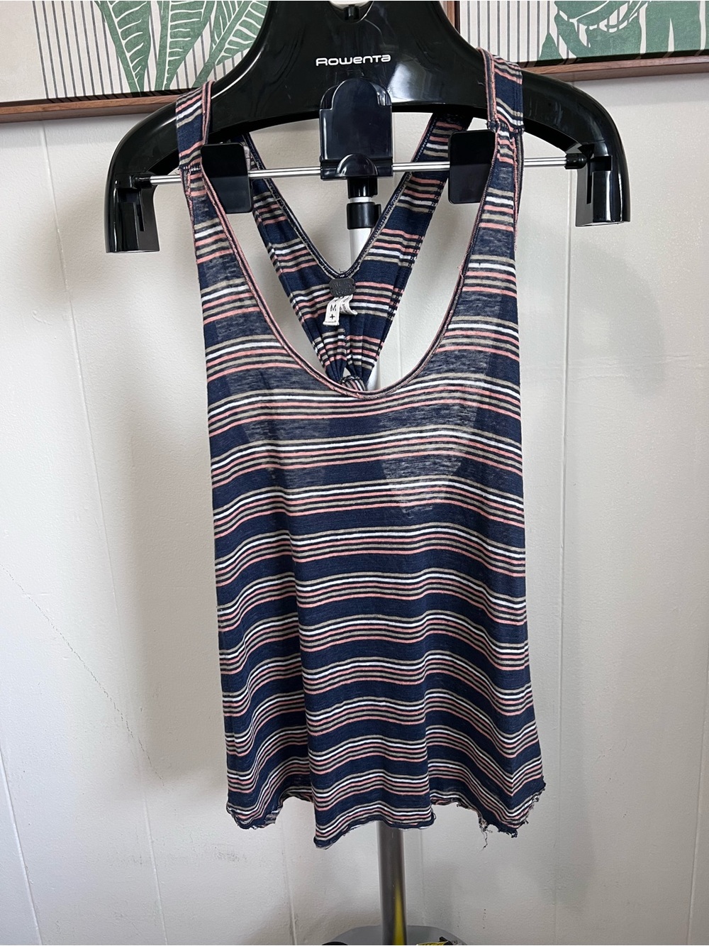 Free people We The Free best night 100% linen twist tank with raw edges